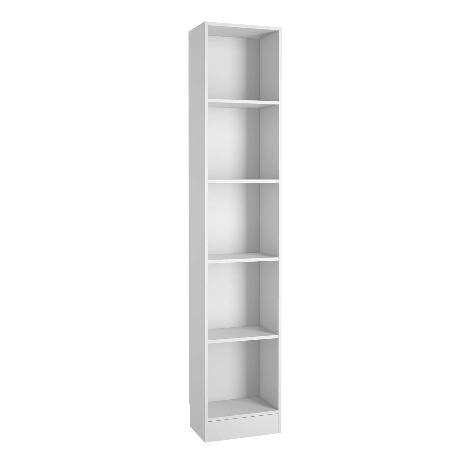 Basic Tall Narrow Bookcase (4 Shelves) White